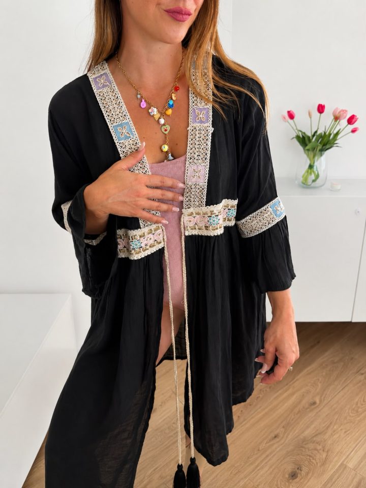 Kimono boho con ricami